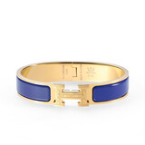 VTV V.V.BROWN品牌专柜款金手镯女珐琅手环送女朋友生日周年结婚轻奢高级感百搭 宝蓝色珐琅金扣