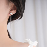 缔晶银耳夹女无耳洞耳骨夹免打孔耳钉百搭耳饰品生日礼物送女友老婆 E203长款流苏耳夹-不需打耳洞