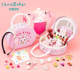 托姆贝克（ThomBaker）儿童新年礼物送小女孩发饰头饰礼盒小公主发夹饰品组合套装 橘粉蝴蝶结礼盒A167套装 均码