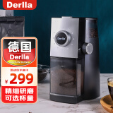 Derlla 磨豆机咖啡豆研磨机电动磨粉机家用商用 优雅银色