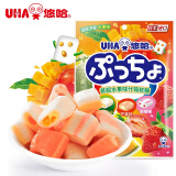 悠哈（UHA）日本奈良进口软糖夹心糖果 橡皮糖 普超 水果味 90g