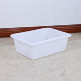 拾喜猫 特大号加厚白色收纳盆长方形塑料盆家用食品级材质  4号白色 长41宽28高13