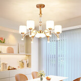 斯迈欧灯具现代轻奢欧式吊灯客厅灯网红2025年新款餐厅主灯全屋套餐组合 高亮大灯珠-金-6头-三色调光