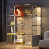 宠趣汇猫笼子超大号家用带厕所一体室内猫咪别墅猫窝猫屋多层DIY猫笼 【喵星花园 豪华平台】3列4层2排 豪华款：四季猫窝+吊床+多层平台