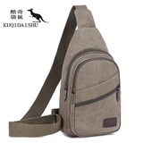 酷奇袋鼠   单肩包七夕男士胸包帆布包斜挎包男包单肩包胸前小背包休 绿色