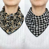 澳美乐活三角围巾双排扣暗扣双层双面三角巾围巾百搭围脖女士女围脖 双面三角巾-金枝玉叶