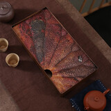 一纪（KAZUNORI） 日式纯手工黄铜茶盘家用复古蓄水储水小茶盘茶托简约壶承茶台 长方形烧色紫铜鎏银壶承