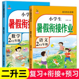新版二年级下册 暑假作业语文+数学（共2本）部编人教版 2升3年级暑假衔接作业（复习+预习）