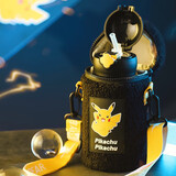 杯具熊（BEDDYBEAR）儿童保温杯小学生316不锈钢大容量男女宝宝上学水杯 经典皮卡丘黑630ml