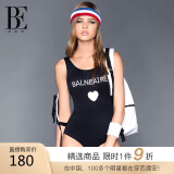 范德安（BALNEAIRE）【吉克隽逸同款】小红心系列防晒连体泳衣女显瘦U型美背黑色 M