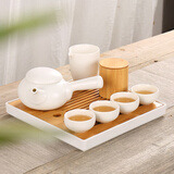 予之（yuzhi）全季酒店同款小套茶具民宿日式功夫茶家用泡茶壶整套便携旅行包 一壶四杯+竹罐+方盘+公杯