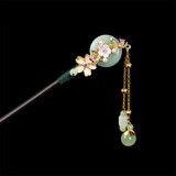 飞花流苏发簪子古风木质步摇汉服头饰古装发饰盘发钗中式现代日常佩戴 太华 1个