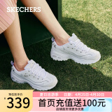 斯凯奇（Skechers）运动休闲鞋女士小白鞋秋季厚底增高轻便复古11979 白色/银色/WSL 35