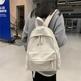 丛林鸟 小型书包女原宿ulzzang高中大学生双肩包初中简约女生ins风旅行背包 白色