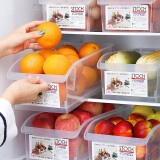 旺家星冰箱收纳盒塑料保鲜盒家用分格长方形食品冷冻盒鸡蛋盒厨房储物盒 31*17.5*11.5