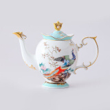 英格丽（INGRI）咖啡杯碟欧式骨瓷小奢华红茶咖啡具带勺北欧风咖啡杯 百鸟祈福-娜蓝色大壶