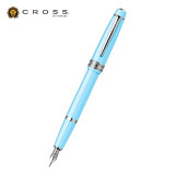 高仕（CROSS）钢笔 佰利轻盈系列 书法练字学生商务办公签字笔男女生日礼物定制刻字 淡蓝墨囊礼盒套装