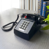 比特（bittle）HA25T老式仿古电话机时尚创意复古装饰美式机械铃声座机有线座机固话复古老式欧式家用 黑色带灯