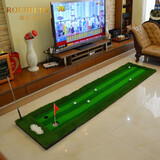 诺诗登（ROUHILDY）高尔夫推杆练习器室内家用练习地毯办公室高尔夫球多球道果岭套装 0.75mX3m果岭+配件+推杆