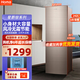 奥马（Homa）242升家用电冰箱大两门双开门风冷无霜冰箱超薄节能省电低噪BCD-242WH星爵银