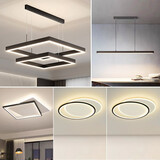 灯霓莱包安装客厅吊灯方框大厅主灯现代简约卧室餐厅灯广东中山灯具套餐 包安装全屋套餐5 三室两厅