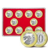 马甸藏品 兔年生肖纪念币2023年兔年二轮生肖贺岁10元纪念币 兔十枚礼盒