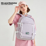 Mr.ace Homme时光信箱创意双肩包女高颜值书包初中学生大容量电脑背包男 紫
