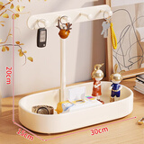 玄关摆件北欧轻奢钥匙架收纳客厅桌面装饰品家居入户门创意置物架 北欧经典款【奶白色】精致碳钢