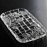 Eisch欧式水晶玻璃长方形托盘 水果盘创意刻花茶几 水杯盘瓜果盘干果盘 刻花托盘【长36cm宽19cm高2.3cm