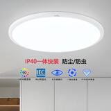 雷士（NVC）卧室吸顶灯阳台灯简约超薄奶油风IP40防蚊虫led照明灯具灯饰-月白 36瓦暖白光丨一体快装IP40