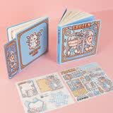 方方本手账本新品魔法系列尺子网红少女心复古手帐本手杖方格本小学生女生本子 冰之书 160页【+书签/贴纸/便签各一张】