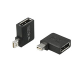 尘土 Mini DP转DP1.4公对母 适用丽台电脑显卡 8K笔记本雷电2接口 音视频转接头连接竞高清主机显示器 MiniDP公转DP母弯头【8K@60Hz】