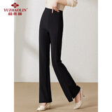 俞兆林休闲裤女开叉西装裤女高腰修身微喇叭拖地长裤女裤子 Y143K2003