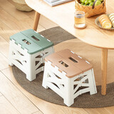 家の物语（KATEI STORY）日本加厚折叠凳便携式小凳子小板凳家用折叠椅小椅子洗澡户外马扎 折叠凳 小号-绿色