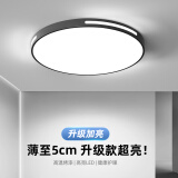 索亚达（suoyada）2025年新款主卧室灯LED吸顶灯简约现代大气圆形阳台客厅房间灯具 黑横线圆-Φ50cm高光72w