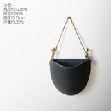 九土 ins风北欧陶瓷花器挂件装饰创意壁挂水培简约垂吊篮挂墙仿真花盆 小号