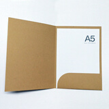 现货A4文件夹定制印刷纸合同夹A5插页夹资料多页文件封套烫金logo A5单夹/牛皮色卡纸_现货单价