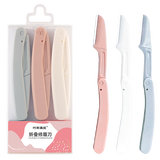 珂莱藻堂折叠式修眉刀安全型初学者女刮眉毛刀片全套装女士刮毛 3件 /盒装