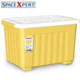 SPACEXPERT 衣物收纳箱塑料整理箱36L黄色 1个装 带轮