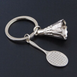 欧客欣（AUKEWIN）足球钥匙扣金属3D立体挂件 羽毛球 乒乓球 保龄球钥匙扣 运动3D图 羽毛球