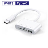 品怡私模USB读卡器type-c安卓手机电脑多功能OTG2.0 SD/TF/U盘 三合一读卡器-TC白色