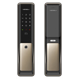 耐仕拉（NEXSLA） 原装进口 K80全自动智能指纹锁家用防盗门密码锁电子推拉式门锁 香槟金 【免费安装】