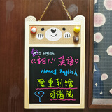 秀艾迪 创意软木板挂式小黑板小熊造型冰箱贴展示板商用店铺用招牌摆摊用广告牌家用挂墙记事板留言板 竖款-22*34cm