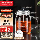 金灶（KAMJOVE） 小青柑玻璃茶壶泡茶壶 耐热玻璃茶具 茶水分离杯花茶壶飘逸杯 A76 560ml