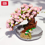 Loz俐智送女友玫瑰花束积木花束永生花拼装玩具diy手工制作生日礼物 1661樱花盆栽