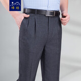 峰皓中老年宽松西裤男士双褶西服裤商务高腰男裤子爸爸西装裤夏季薄款 380#深灰 30 码/(2尺3腰围)