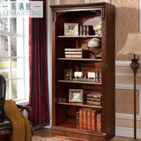 乐满庭 美式乡村实木书柜 欧式仿古书柜木质雕花组合书柜美式书架展示柜 单个书柜0.91米长