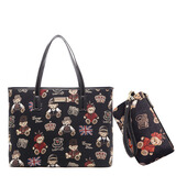 小熊依恋布艺托特包女大容量单肩包通勤手提包大包包情人节礼物
