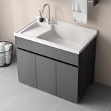 俪伽（VERYBLESSED）蜂窝铝洗衣池一体柜阳台柜洗衣盆单柜洗衣槽洗衣柜波轮洗衣机伴侣 90cm带搓衣板+靠墙安装