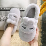 迪芙熙棉拖鞋女冬包跟室内居家用防滑厚底毛毛鞋保暖可爱情侣地板月子鞋 灰色 36-37 (适合35-36码)
